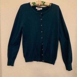 Elegant Teal Cardigan by Melrose Chic